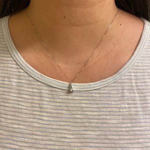 14K white gold chain, 1/3 carat diamond pendant
